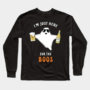 I'm Just Here For The Boos - Funny Halloween Ghost Long Sleeve T-Shirt